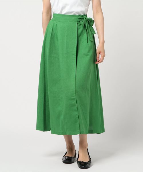 rps（アールピーエス）の「ラップ風スカート（スカート・レディース・オフホワイト/ダークベージュ/グリーン/ライトカーキ・M）」の8枚目の写真