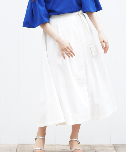 rps（アールピーエス）の「ラップ風スカート（スカート・レディース・オフホワイト/ダークベージュ/グリーン/ライトカーキ・M）」の17枚目の写真