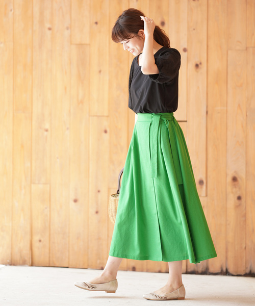 rps（アールピーエス）の「ラップ風スカート（スカート・レディース・オフホワイト/ダークベージュ/グリーン/ライトカーキ・M）」の16枚目の写真