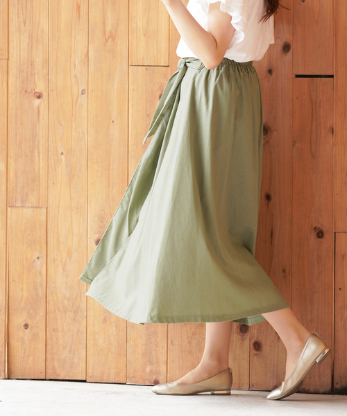 rps（アールピーエス）の「ラップ風スカート（スカート・レディース・オフホワイト/ダークベージュ/グリーン/ライトカーキ・M）」の13枚目の写真