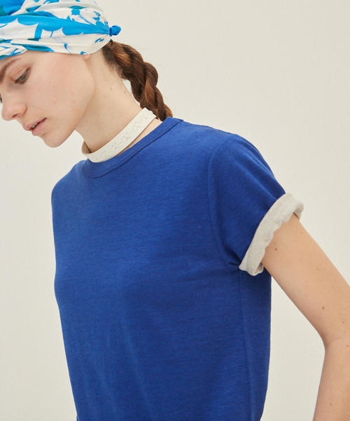Steven Alan（スティーブンアラン）の「＜Steven Alan＞WASHABLE SHORT SLEEVE TEE SHIRT/Tシャツ（Tシャツ/カットソー・レディース・ブラック/ベージュ/ロイヤルブルー/オフホワイト/ケリー・FREE）」の5枚目の写真