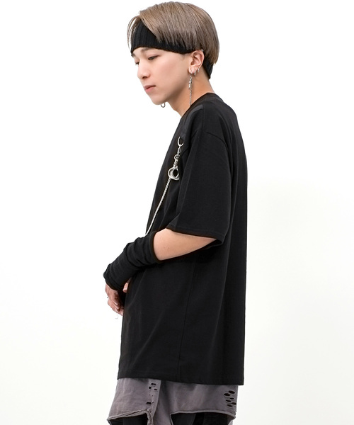A'GEM9(エージェムナイン)の「チェーンTシャツ/カットソー(Tシャツ/カットソー・メンズ・ホワイト/ブラック・FREE)」の5枚目の写真