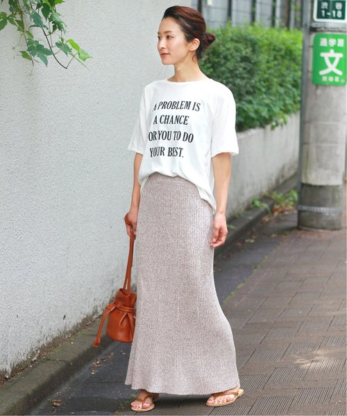 JOURNAL STANDARD relume(ジャーナルスタンダード レリューム)の「ウォッシャブルコットンシルクスカート◆(スカート・レディース・ネイビー/ブラウン・FREE)」の3枚目の写真