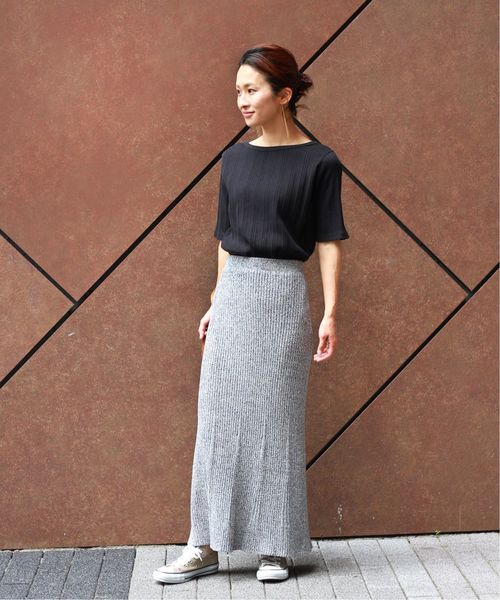 JOURNAL STANDARD relume(ジャーナルスタンダード レリューム)の「ウォッシャブルコットンシルクスカート◆(スカート・レディース・ネイビー/ブラウン・FREE)」の4枚目の写真