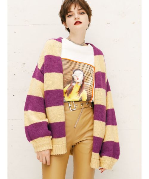 jouetie（ジュエティ）の「ガールフォトロンT（Tシャツ/カットソー・レディース・オフホワイト/ブラック/イエロー・MEDIUM）」の7枚目の写真