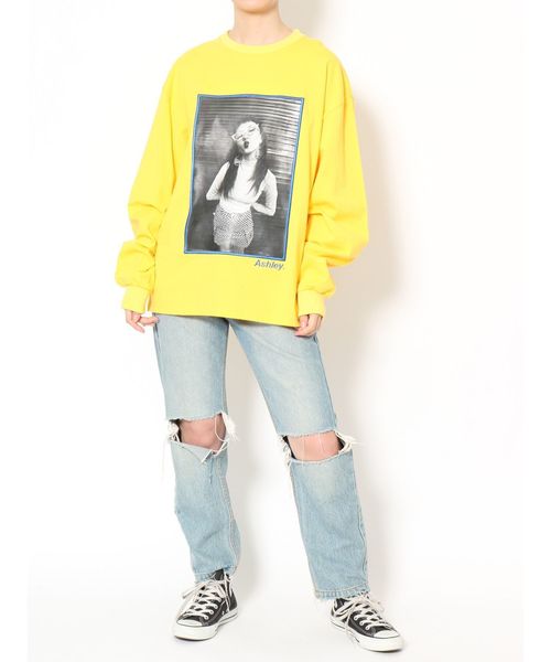 jouetie（ジュエティ）の「ガールフォトロンT（Tシャツ/カットソー・レディース・オフホワイト/ブラック/イエロー・MEDIUM）」の12枚目の写真