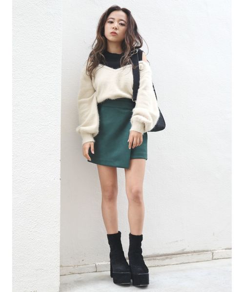 EVRIS（エヴリス）の「ラップミニスカート（スカート・レディース・ブラック/グリーン/その他1・SMALL/MEDIUM）」の21枚目の写真