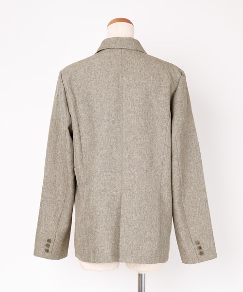 UR'S（ユアーズ）の「ﾘﾈﾝﾗｲｸﾀﾞﾌﾞﾙｼﾞｬｹｯﾄ（テーラードジャケット・レディース・サンドベージュ/グレイッシュベージュ/ブラウン・S/M/L）」の9枚目の写真