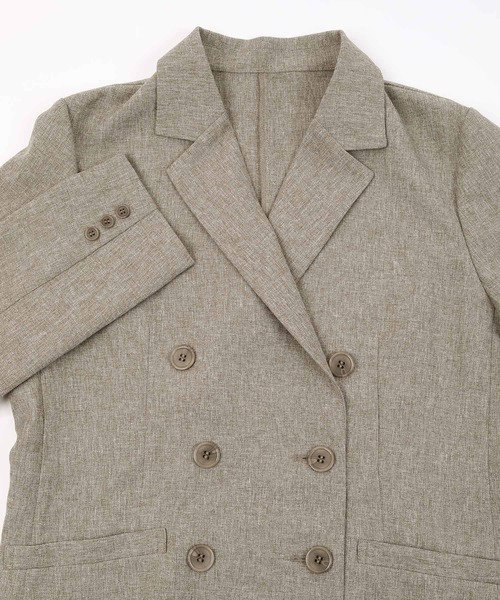 UR'S（ユアーズ）の「ﾘﾈﾝﾗｲｸﾀﾞﾌﾞﾙｼﾞｬｹｯﾄ（テーラードジャケット・レディース・サンドベージュ/グレイッシュベージュ/ブラウン・S/M/L）」の10枚目の写真