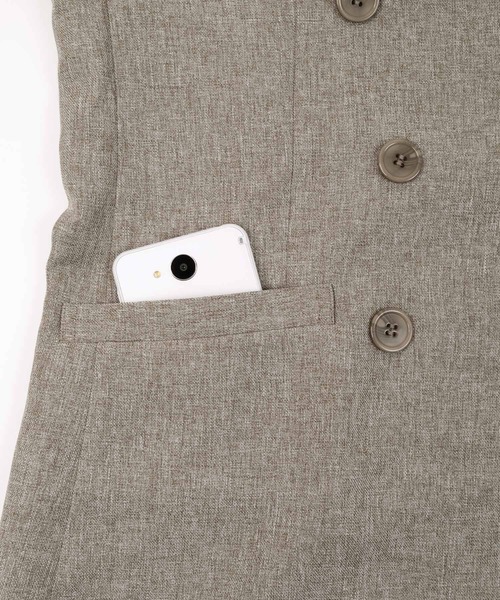 UR'S（ユアーズ）の「ﾘﾈﾝﾗｲｸﾀﾞﾌﾞﾙｼﾞｬｹｯﾄ（テーラードジャケット・レディース・サンドベージュ/グレイッシュベージュ/ブラウン・S/M/L）」の12枚目の写真