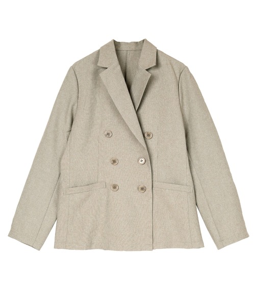 UR'S（ユアーズ）の「ﾘﾈﾝﾗｲｸﾀﾞﾌﾞﾙｼﾞｬｹｯﾄ（テーラードジャケット）」 - WEAR