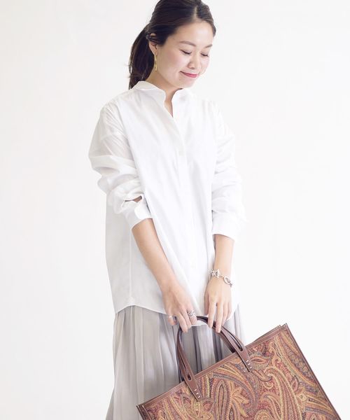SHIPS(シップス)の「【Cangioli】ビッグシャツ◇(シャツ/ブラウス・レディース・ライトホワイト/ベージュ/ミント/サックスブルー・36/38)」の6枚目の写真