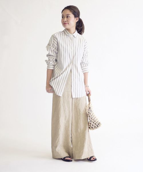 SHIPS(シップス)の「【Cangioli】ビッグシャツ◇(シャツ/ブラウス・レディース・ライトホワイト/ベージュ/ミント/サックスブルー・36/38)」の15枚目の写真