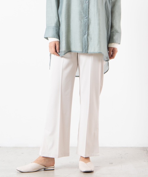 WEGO（ウィゴー）の「WEGO/センタープレスカラーパンツ（スラックス・レディース・ブラック/ナチュラル/ライトピンク/グリーン系その他/サックスブルー/ブラウン/ダークブラウン/アイボリー・FREE）」の2枚目の写真