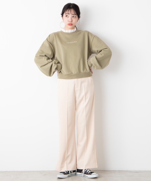 WEGO（ウィゴー）の「WEGO/センタープレスカラーパンツ（スラックス・レディース・ブラック/ナチュラル/ライトピンク/グリーン系その他/サックスブルー/ブラウン/ダークブラウン/アイボリー・FREE）」の15枚目の写真