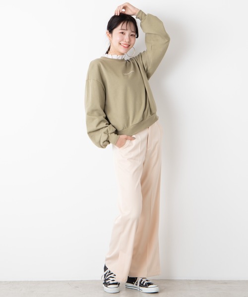 WEGO（ウィゴー）の「WEGO/センタープレスカラーパンツ（スラックス・レディース・ブラック/ナチュラル/ライトピンク/グリーン系その他/サックスブルー/ブラウン/ダークブラウン/アイボリー・FREE）」の16枚目の写真