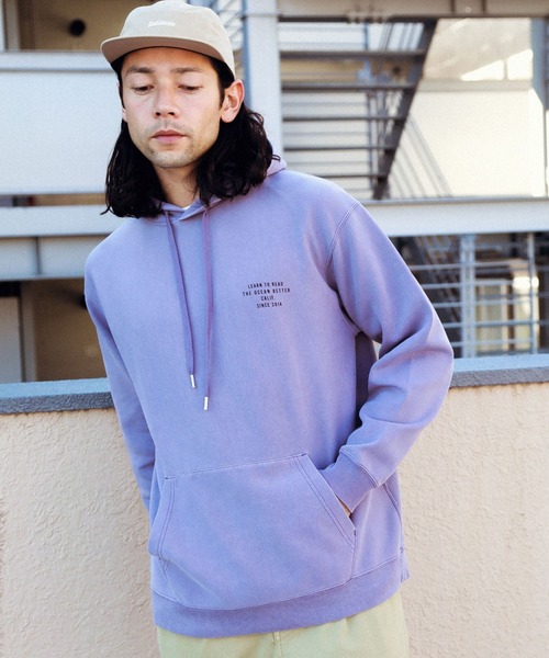 BAYFLOW（ベイフロー）の「ピグメントダンボールパーカ（パーカー・メンズ・ブルー/パープル/ベージュ/チャコール・MEDIUM/SMALL/LARGE）」の7枚目の写真