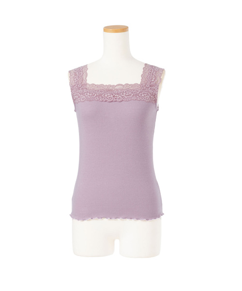 Newlyme(ニューリーミー)の「ショルダーレース裾フリルリブキャミソール(キャミソール・レディース・ホワイト/ブラック/ピンク/モカ/ラベンダー/ベージュ/ブルー/サンドベージュ/ブラウン/ピンクベージュ・MEDIUM/LARGE/X-LARGE/SMALL/XX-LARGE)」の9枚目の写真