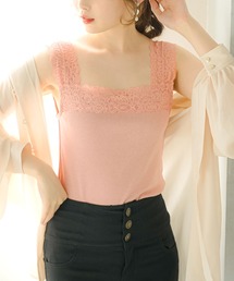 Newlyme | ショルダーレース裾フリルリブキャミソール(キャミソール)