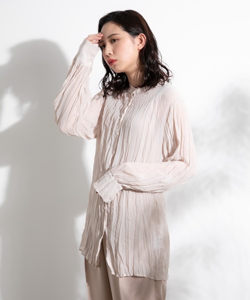 Aunt Marie's(アントマリーズ)の「クリンクルバンドカラーシャツ/ AUNT MARIE'S(シャツ/ブラウス・レディース・ホワイト/ブラック/ベージュ/ライトグリーン・FREE)」の22枚目の写真