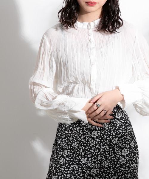 Aunt Marie's(アントマリーズ)の「クリンクルバンドカラーシャツ/ AUNT MARIE'S(シャツ/ブラウス・レディース・ホワイト/ブラック/ベージュ/ライトグリーン・FREE)」の20枚目の写真