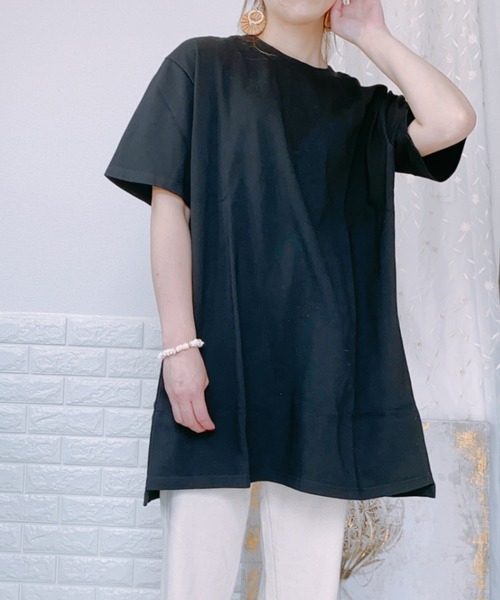 ap retro(アプレトロ)の「無地ミドル丈バックスリットTシャツ半袖【ZOZOTOWN限定商品】(Tシャツ/カットソー・レディース・ブラック/ブラウン/オフホワイト/ライトグリーン/グレイッシュベージュ・FREE)」の12枚目の写真