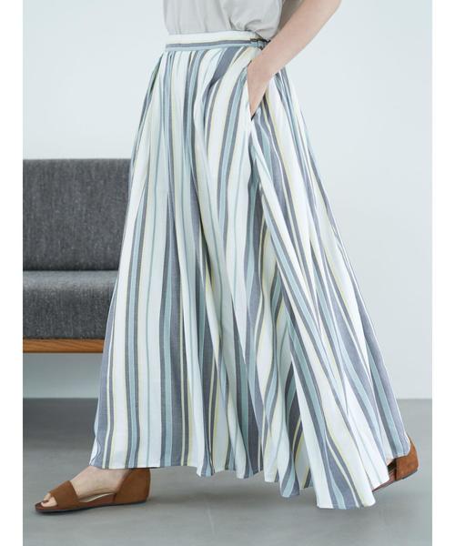 AMERICAN HOLIC(アメリカンホリック)の「7col.フロントタックギャザーロングスカート *〇(スカート・レディース・チェック/マルチ/キャメル/ベージュ系その他/ホワイト系その他7/グリーン系その他2/ブルー系その他・L/M)」の22枚目の写真