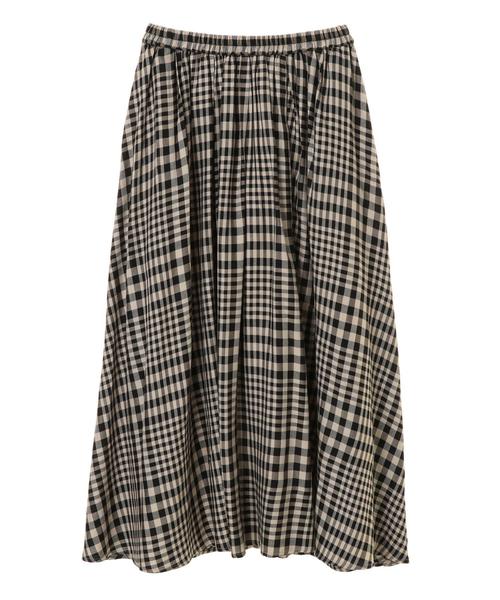 AMERICAN HOLIC(アメリカンホリック)の「7col.フロントタックギャザーロングスカート *〇(スカート・レディース・チェック/マルチ/キャメル/ベージュ系その他/ホワイト系その他7/グリーン系その他2/ブルー系その他・L/M)」の17枚目の写真