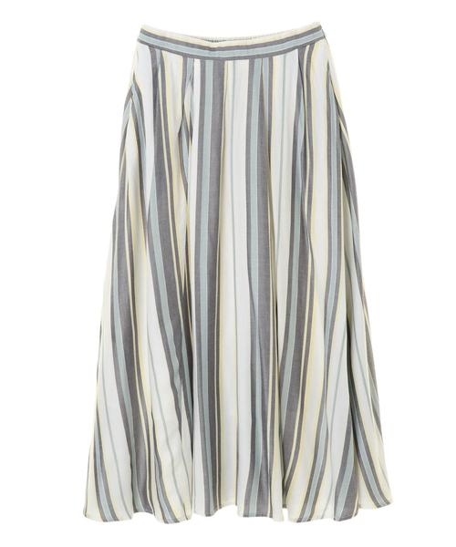 AMERICAN HOLIC(アメリカンホリック)の「7col.フロントタックギャザーロングスカート *〇(スカート・レディース・チェック/マルチ/キャメル/ベージュ系その他/ホワイト系その他7/グリーン系その他2/ブルー系その他・L/M)」の12枚目の写真