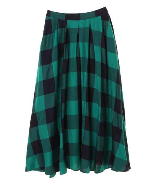 AMERICAN HOLIC(アメリカンホリック)の「7col.フロントタックギャザーロングスカート *〇(スカート・レディース・チェック/マルチ/キャメル/ベージュ系その他/ホワイト系その他7/グリーン系その他2/ブルー系その他・L/M)」の11枚目の写真