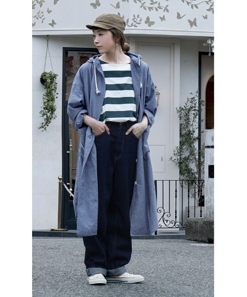 apartment department(アパートメントデパートメント)の「ワイドボーダー ボートネックTシャツ(Tシャツ/カットソー・レディース・ホワイト×イエロー/ブラウン系その他/ネイビー/ブラウン/ライトブルー/杢グレー/ブラック/イエロー×グレー/ネイビー系/ホワイト×ブラック/ホワイト×グレー/ホワイト×グリーン・フリー/S/M)」の18枚目の写真