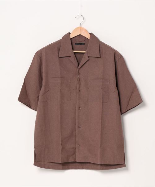 21公式店舗 オープンカラーワイド5分袖シャツ クリアランスバーゲン Mutis Cl