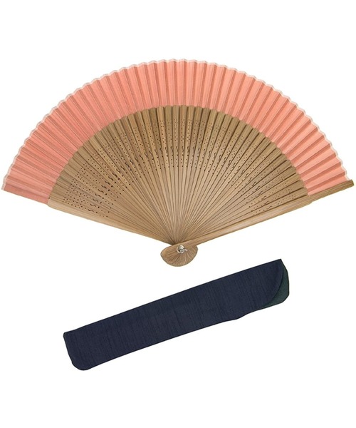 KYOETSU（キョウエツ）の「扇子袋付き茶骨正絹扇子（和装小物・メンズ・ホワイト/ライトブルー/ブラック/パープル/ネイビー/ブラウン/ピンク/イエロー/グリーン/コーラル/レッドパープル・フリー）」の11枚目の写真