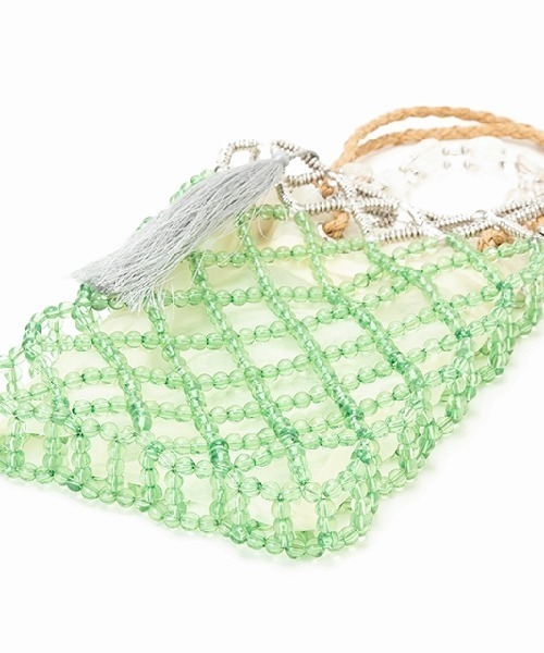 HEY!MrsROSE(ヘイミセスローズ)の「HEY!MrsROSE(ヘイ!ミセスローズ)Shell handle beads BAG(ハンドバッグ・レディース・ブラック/グリーン・FREE)」の7枚目の写真