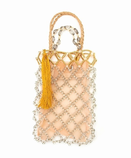 HEY!MrsROSE(ヘイミセスローズ)の「HEY!MrsROSE(ヘイ!ミセスローズ)Shell handle beads BAG(ハンドバッグ・レディース・ブラック/グリーン・FREE)」の3枚目の写真