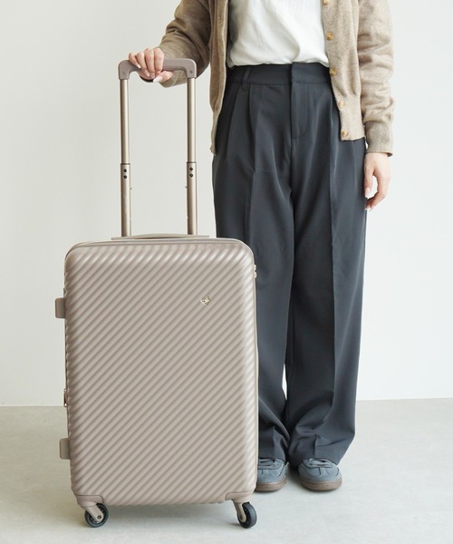 Jewelna Rose（ジュエルナローズ）の「HaNT×Jewelna Rose コラボ Mサイズ 06822（スーツケース/キャリーバッグ・レディース・ベージュ/チョコ/ホワイト/ネイビー/ライトブラウン/ライトブルー/モカ/グレイッシュベージュ/ダークブラウン/ラベンダー・FREE/MEDIUM）」の8枚目の写真