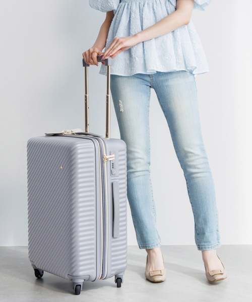 Jewelna Rose（ジュエルナローズ）の「HaNT×Jewelna Rose コラボ Mサイズ 06822（スーツケース/キャリーバッグ・レディース・ベージュ/チョコ/ホワイト/ネイビー/ライトブラウン/ライトブルー/モカ/グレイッシュベージュ/ダークブラウン/ラベンダー・FREE/MEDIUM）」の11枚目の写真