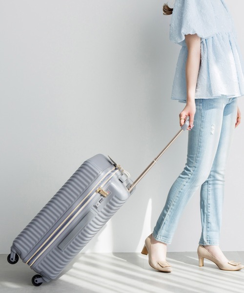 Jewelna Rose（ジュエルナローズ）の「HaNT×Jewelna Rose コラボ Mサイズ 06822（スーツケース/キャリーバッグ・レディース・ベージュ/チョコ/ホワイト/ネイビー/ライトブラウン/ライトブルー/モカ/グレイッシュベージュ/ダークブラウン/ラベンダー・FREE/MEDIUM）」の13枚目の写真