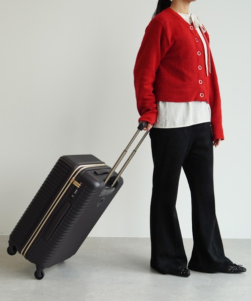 Jewelna Rose（ジュエルナローズ）の「HaNT×Jewelna Rose コラボ Mサイズ 06822（スーツケース/キャリーバッグ・レディース・ベージュ/チョコ/ホワイト/ネイビー/ライトブラウン/ライトブルー/モカ/グレイッシュベージュ/ダークブラウン/ラベンダー・FREE/MEDIUM）」の16枚目の写真