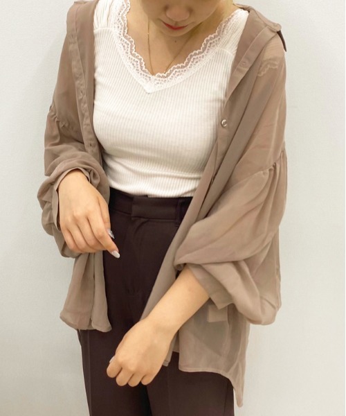 apres jour（アプレジュール）の「シア―シャツ3点SET【ZOZOTOWN限定アイテム】（シャツ/ブラウス・レディース・ライトベージュ/ラベンダー/モカ/ダークブラウン・フリー）」の3枚目の写真