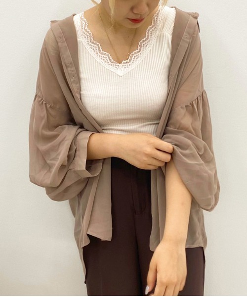 apres jour（アプレジュール）の「シア―シャツ3点SET【ZOZOTOWN限定アイテム】（シャツ/ブラウス・レディース・ライトベージュ/ラベンダー/モカ/ダークブラウン・フリー）」の9枚目の写真