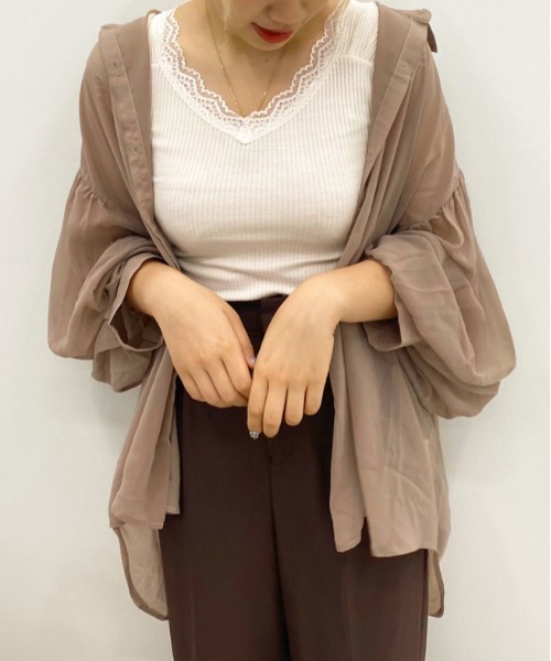 apres jour（アプレジュール）の「シア―シャツ3点SET【ZOZOTOWN限定アイテム】（シャツ/ブラウス・レディース・ライトベージュ/ラベンダー/モカ/ダークブラウン・フリー）」の10枚目の写真