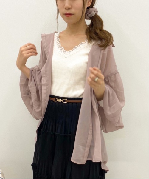 apres jour（アプレジュール）の「シア―シャツ3点SET【ZOZOTOWN限定アイテム】（シャツ/ブラウス・レディース・ライトベージュ/ラベンダー/モカ/ダークブラウン・フリー）」の16枚目の写真