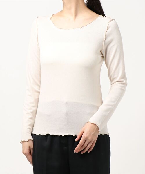 archives（アルシーヴ）の「アウトメロークルーネックプルオーバー（Tシャツ/カットソー・レディース・オフホワイト/ブラウン/ベージュ/ブルー・MEDIUM）」の2枚目の写真