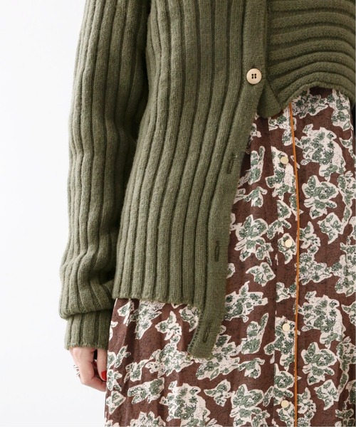 BASERANGE ベースレンジLENCECARDIGANリブニットカーディガン BASERANGE ベースレンジ カーディガン TAV CARDIGAN TOTVC