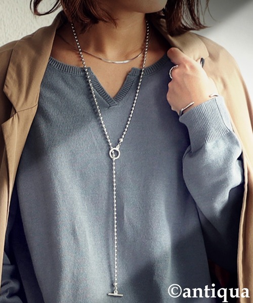 antiqua(アンティカ)の「ボールチェーンネックレス(ネックレス・レディース・シルバー・FREE)」の1枚目の写真