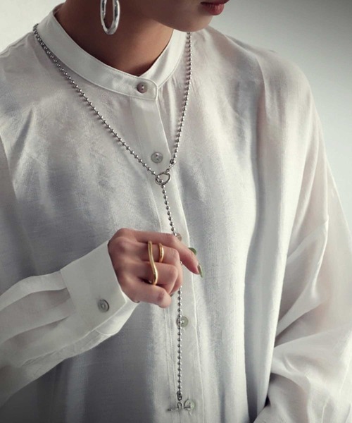 antiqua(アンティカ)の「ボールチェーンネックレス(ネックレス・レディース・シルバー・FREE)」の4枚目の写真