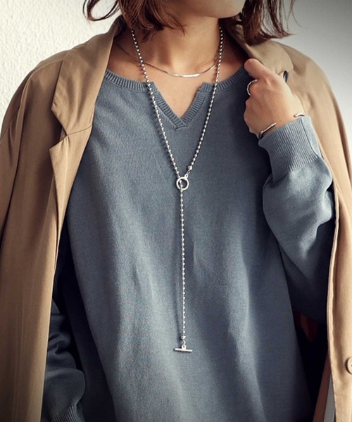 antiqua(アンティカ)の「ボールチェーンネックレス(ネックレス・レディース・シルバー・FREE)」の6枚目の写真