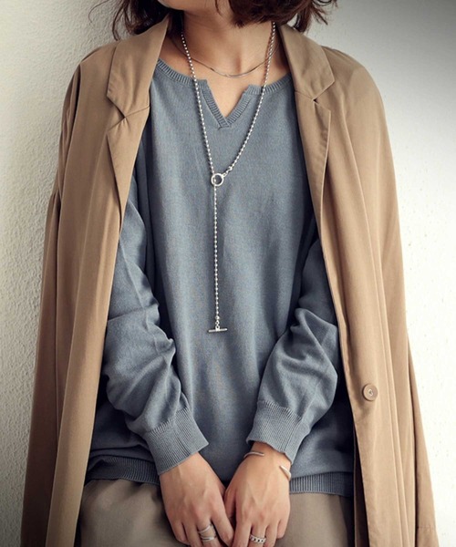 antiqua(アンティカ)の「ボールチェーンネックレス(ネックレス・レディース・シルバー・FREE)」の7枚目の写真