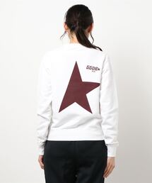 GOLDEN GOOSE Sweatshirt white with eggplant half star back print